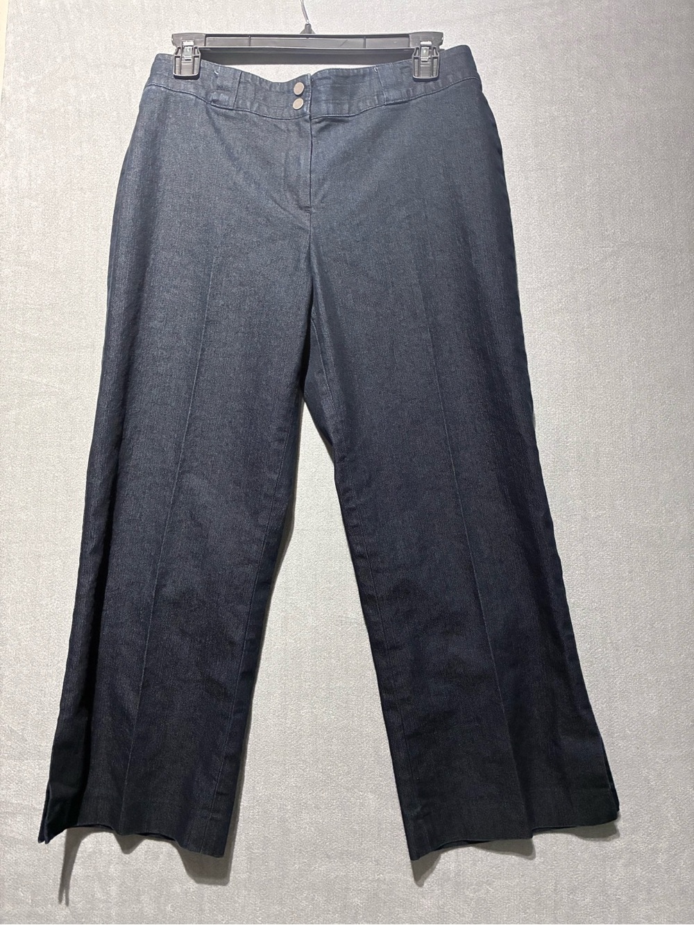 Vintage Focus 2000 Dark Wash Wide Leg Cropped Denim Trouser Jeans 6